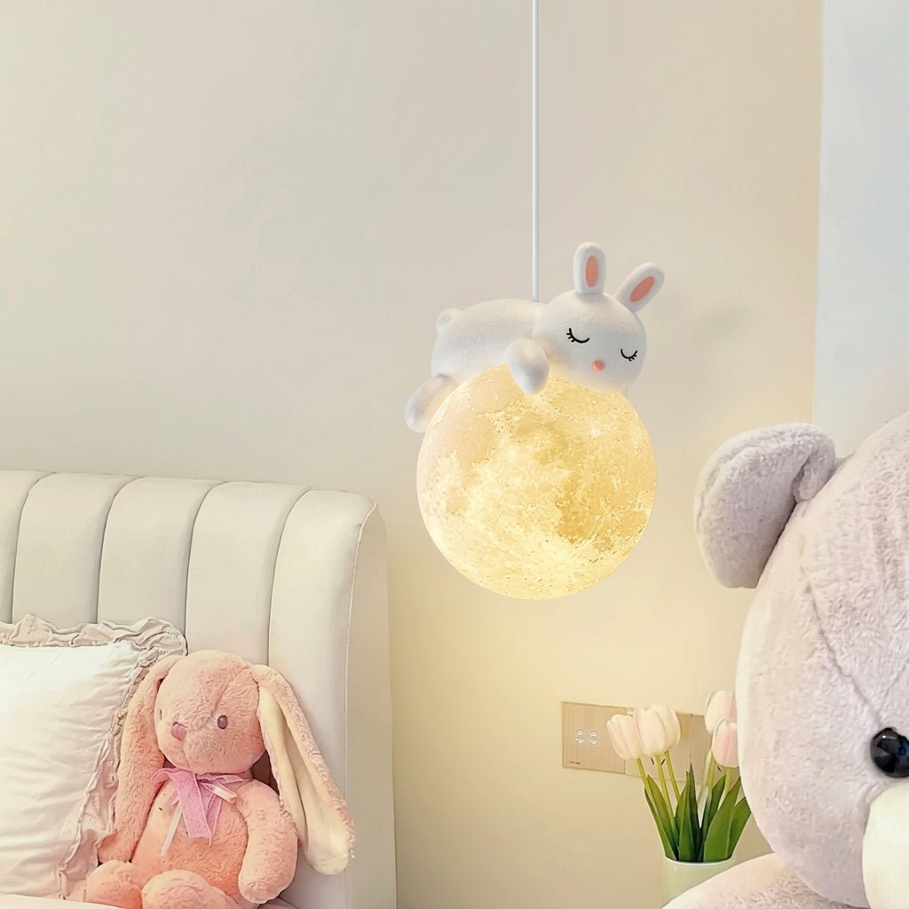 Warmes Glühen Niedlicher Schlafbär Mond Pendelleuchte - Pendelleuchte - Kleiner Bär - Voldeva