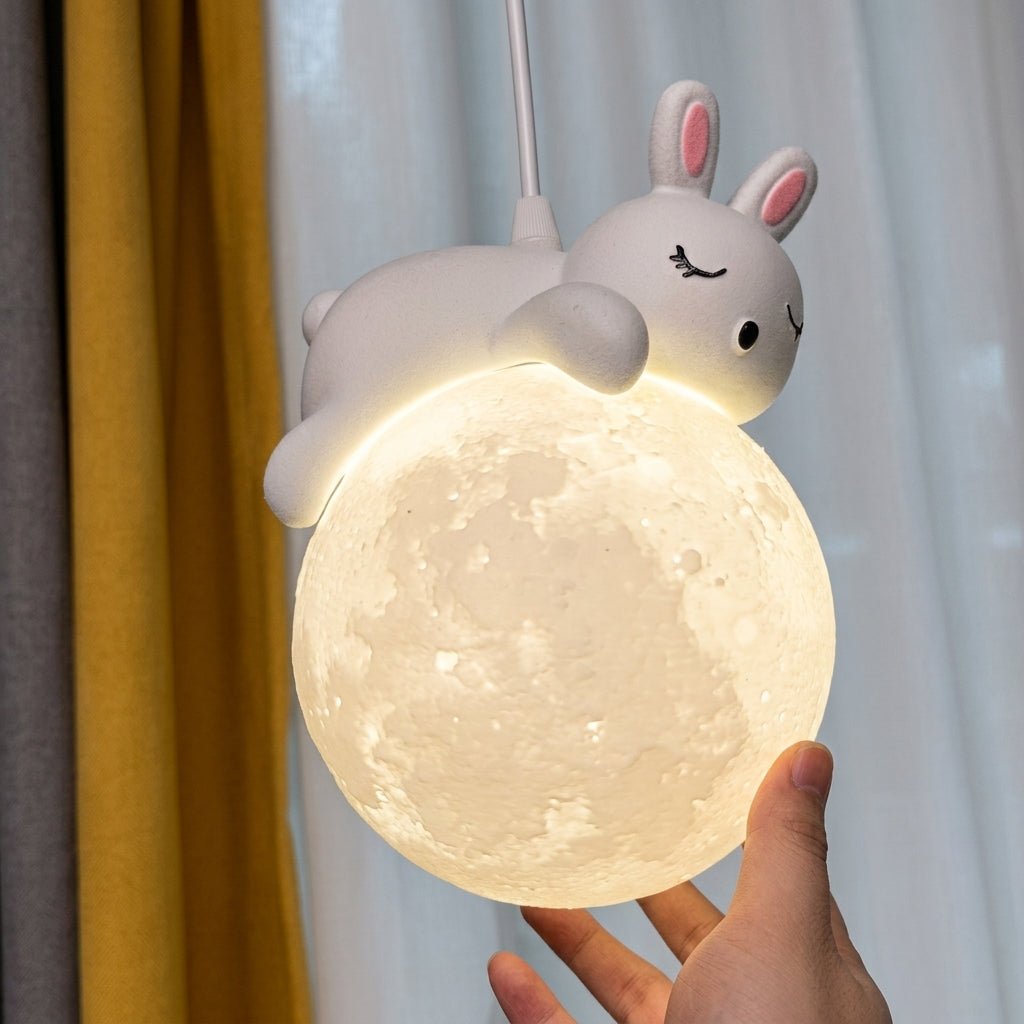 Warmes Glühen Niedlicher Schlafbär Mond Pendelleuchte - Pendelleuchte - Kleiner Bär - Voldeva
