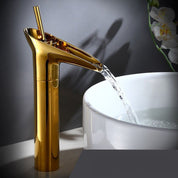 Waschtischarmatur mit Kaskadenauslauf - Wasserhahn - Gold - Voldeva