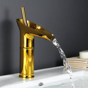 Waschtischarmatur mit Kaskadenauslauf - Wasserhahn - Gold - Voldeva