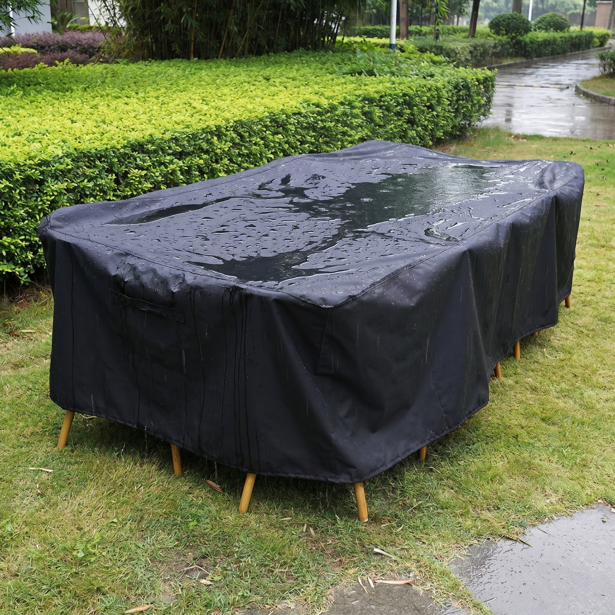 Wasserdichte Gartenmöbel - Schutzhülle für Tisch und Stühle - Schutzabdeckung - 180x120x74 cm - Voldeva