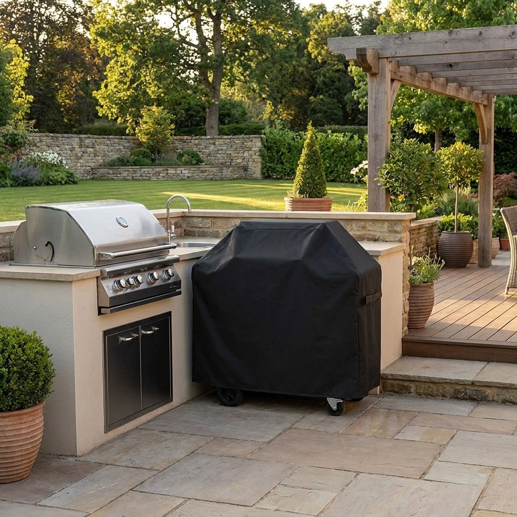 Wasserdichte Gasgrill Schutzabdeckung mit UV - Schutz - Grillschutzhülle - Schwarz - Voldeva