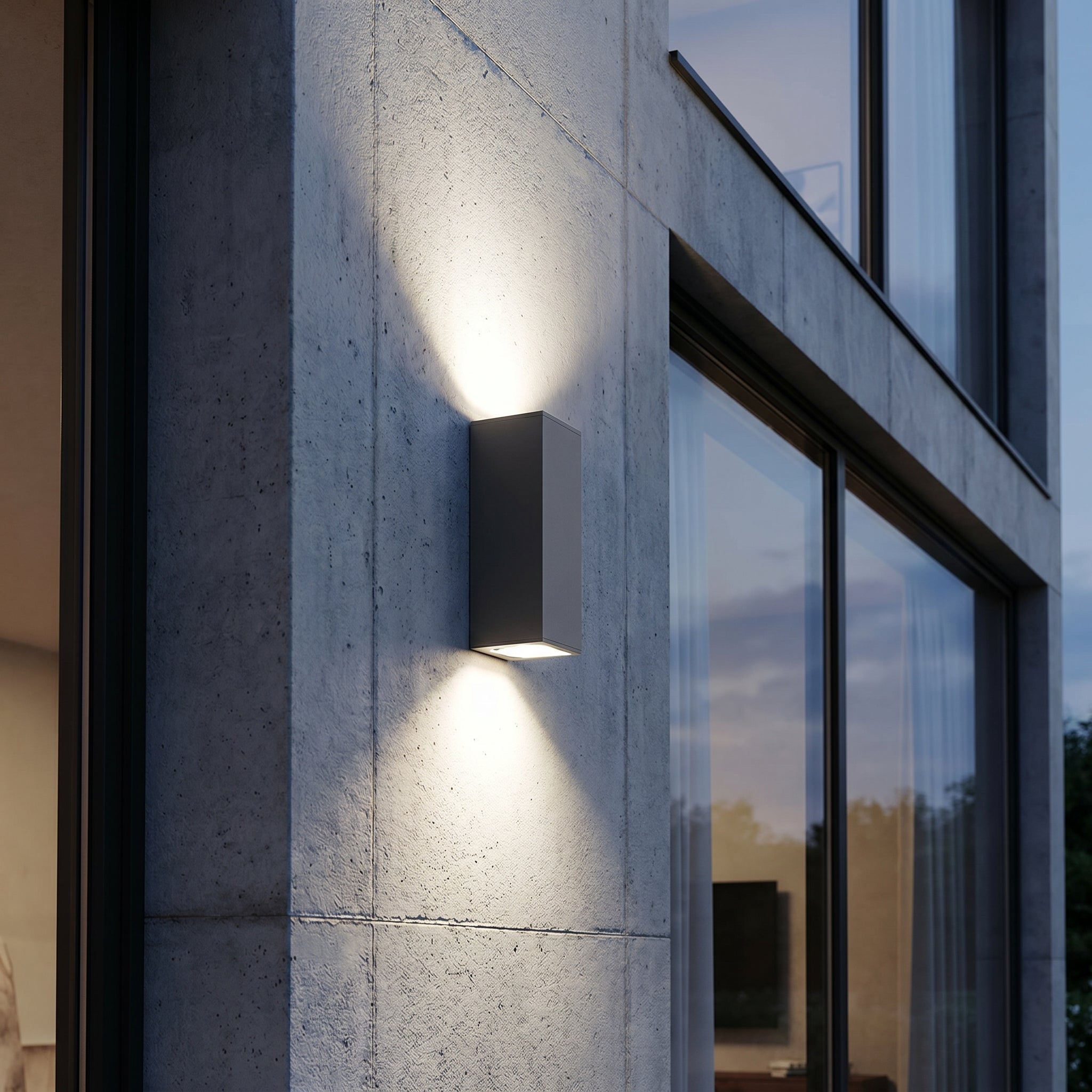Wasserdichte LED - Außenwandleuchte mit Auf - Ab - Lichteffekt - Wandleuchte - 53x16x16 cm - Voldeva