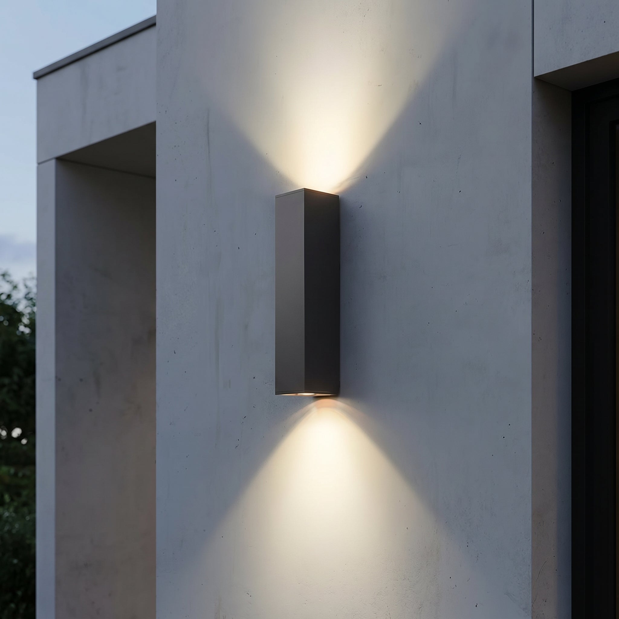 Wasserdichte LED - Außenwandleuchte mit Auf - Ab - Lichteffekt - Wandleuchte - 37x16x16 cm - Voldeva