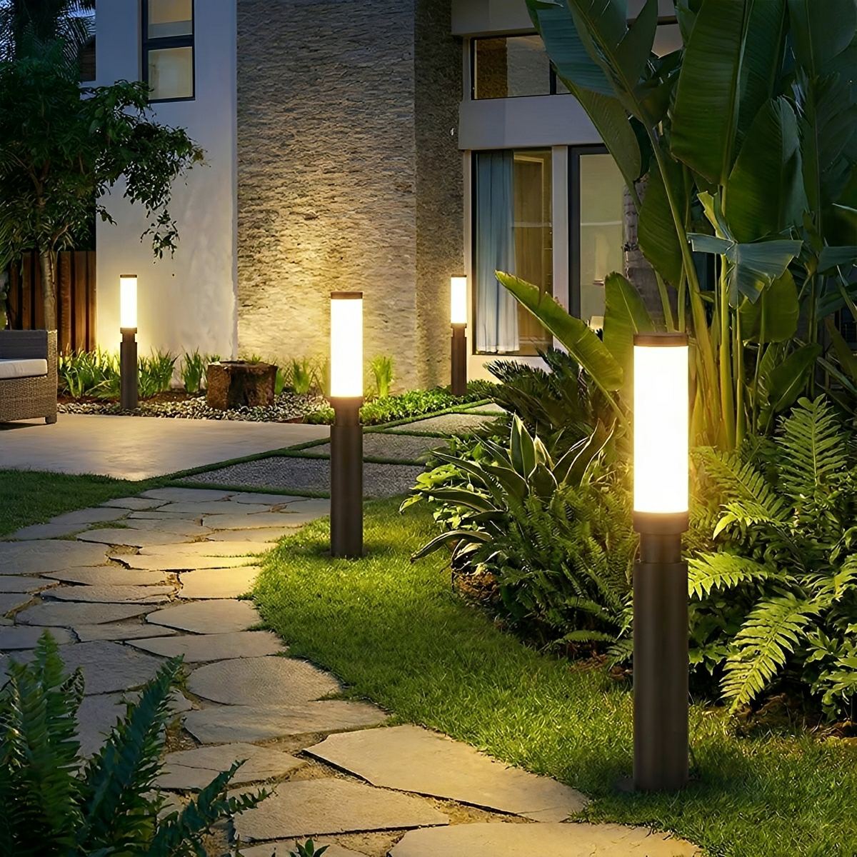 Wasserdichte LED - Pollerleuchte für Wege - Bollar - Leuchte - 60 cm - Voldeva