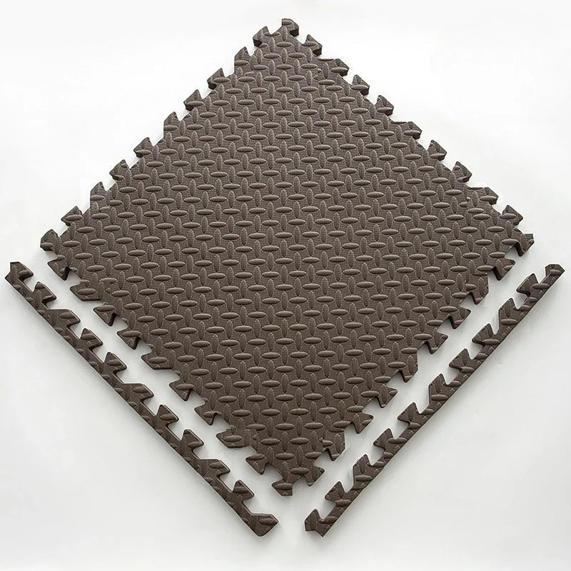 Weiche Puzzle - Spielmatte Für Kinder - Wohnzimmer - 10 Stk. Braun - Voldeva