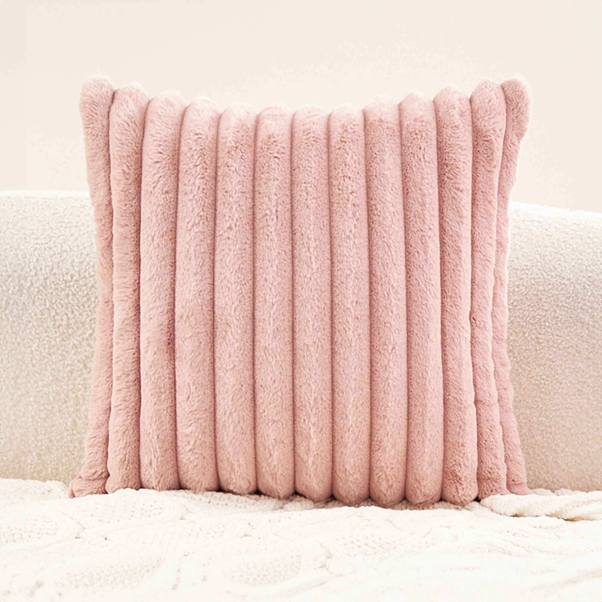 Weicher Kissenbezug mit verdecktem Reißverschluss - Kissenbezüge - Rosa - Voldeva