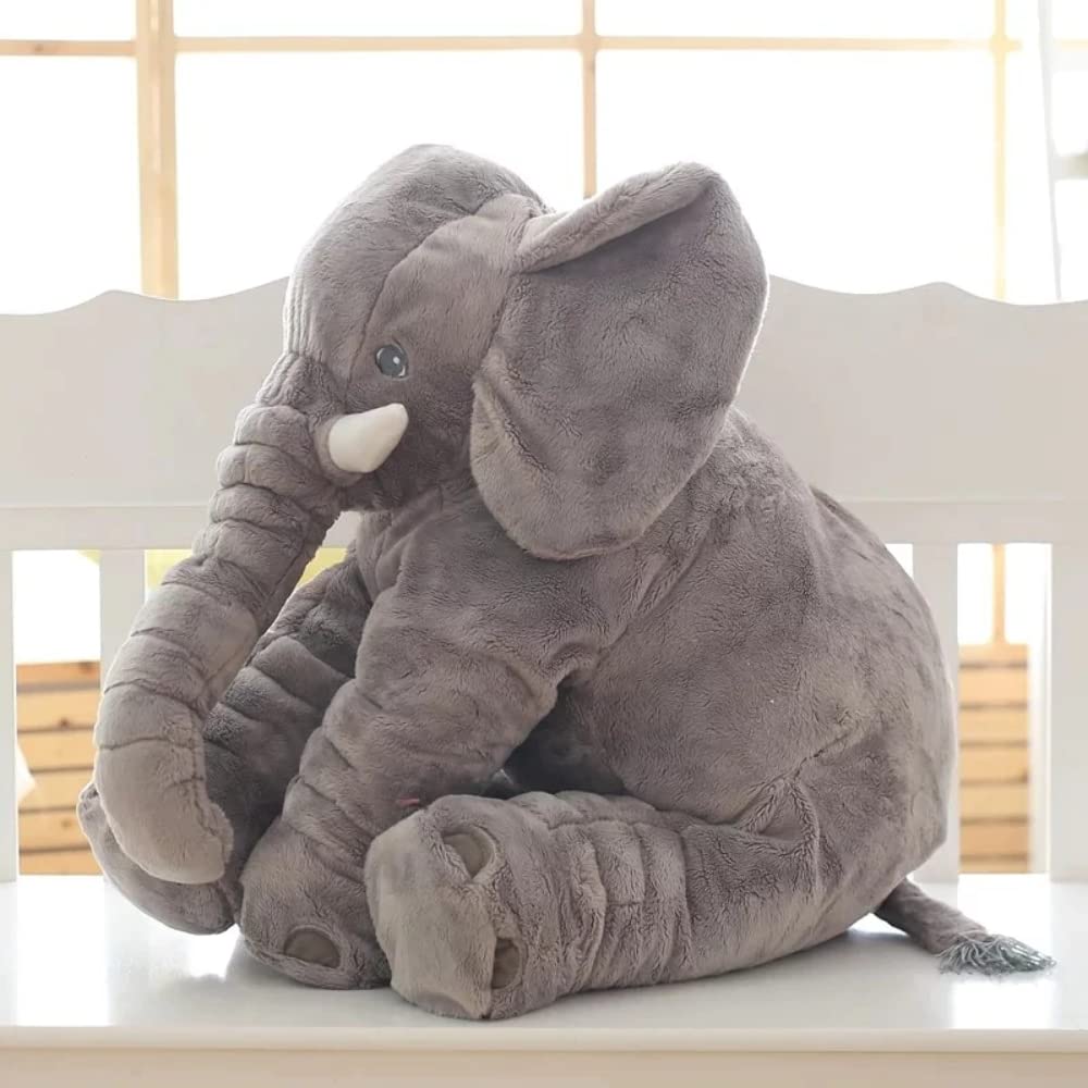 Weiches Elefanten Kuscheltier als gemütliches Dekokissen - Kuscheltier - Grau - Voldeva