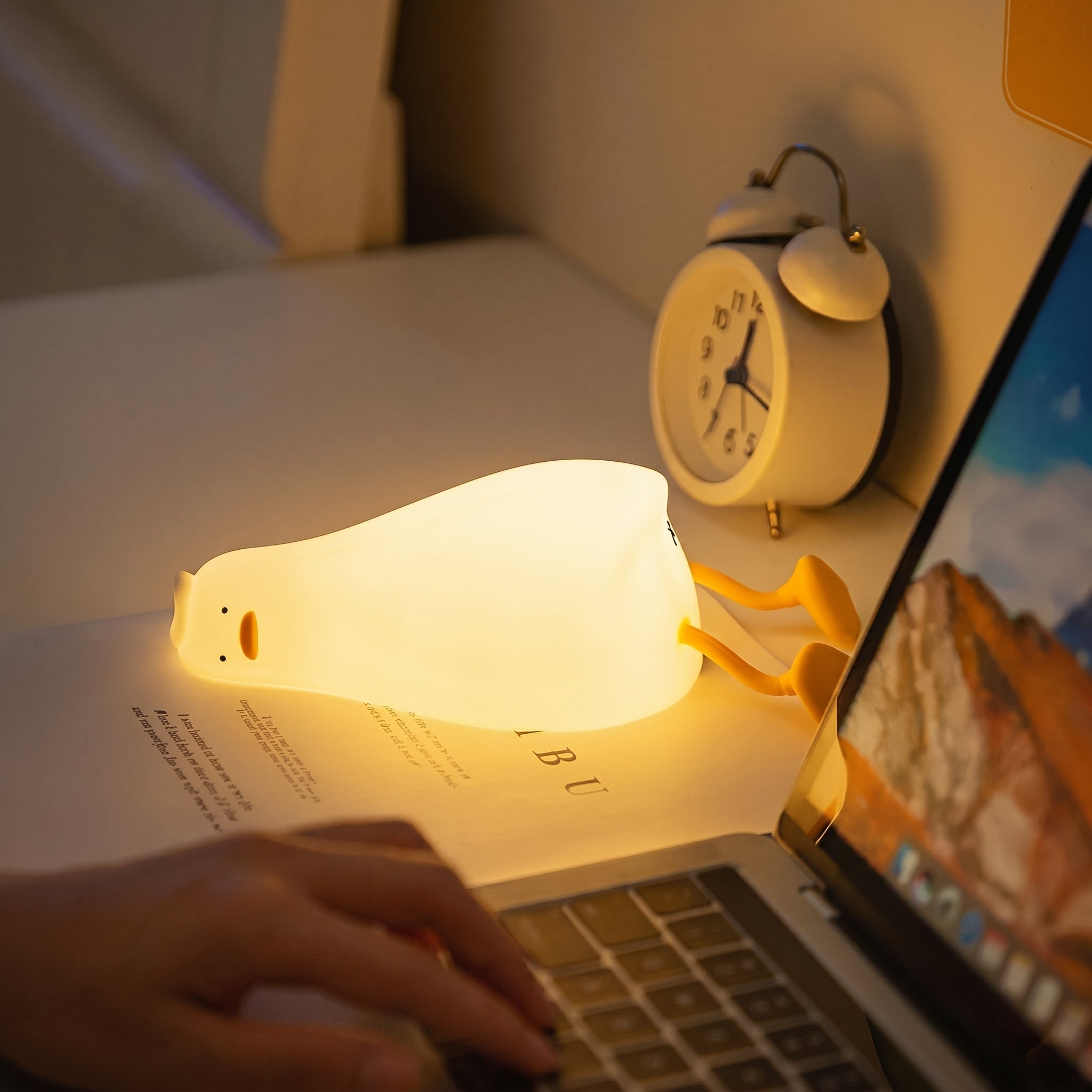 Weiches LED Nachtlicht Niedliches Tierdesign - Nachtlicht - Faule Ente - Voldeva