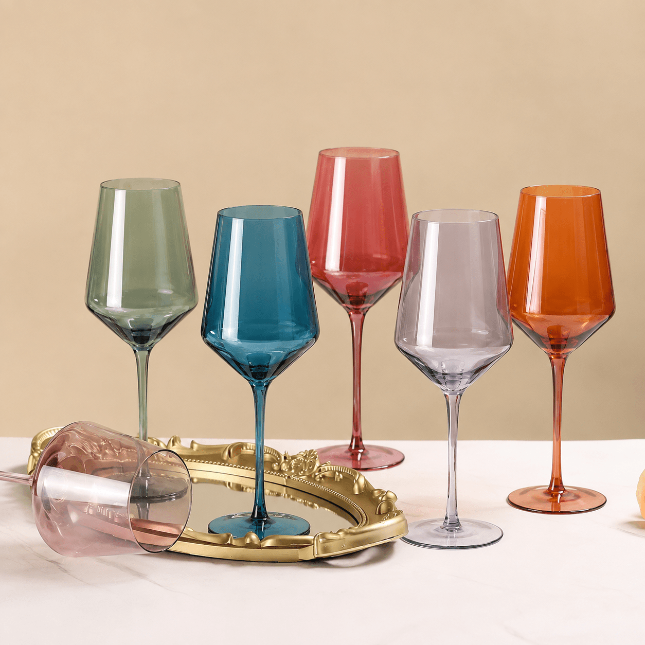 Weingläser Set Bunt für Stilvolle Genussmomente - Wine Glasses - Voldeva