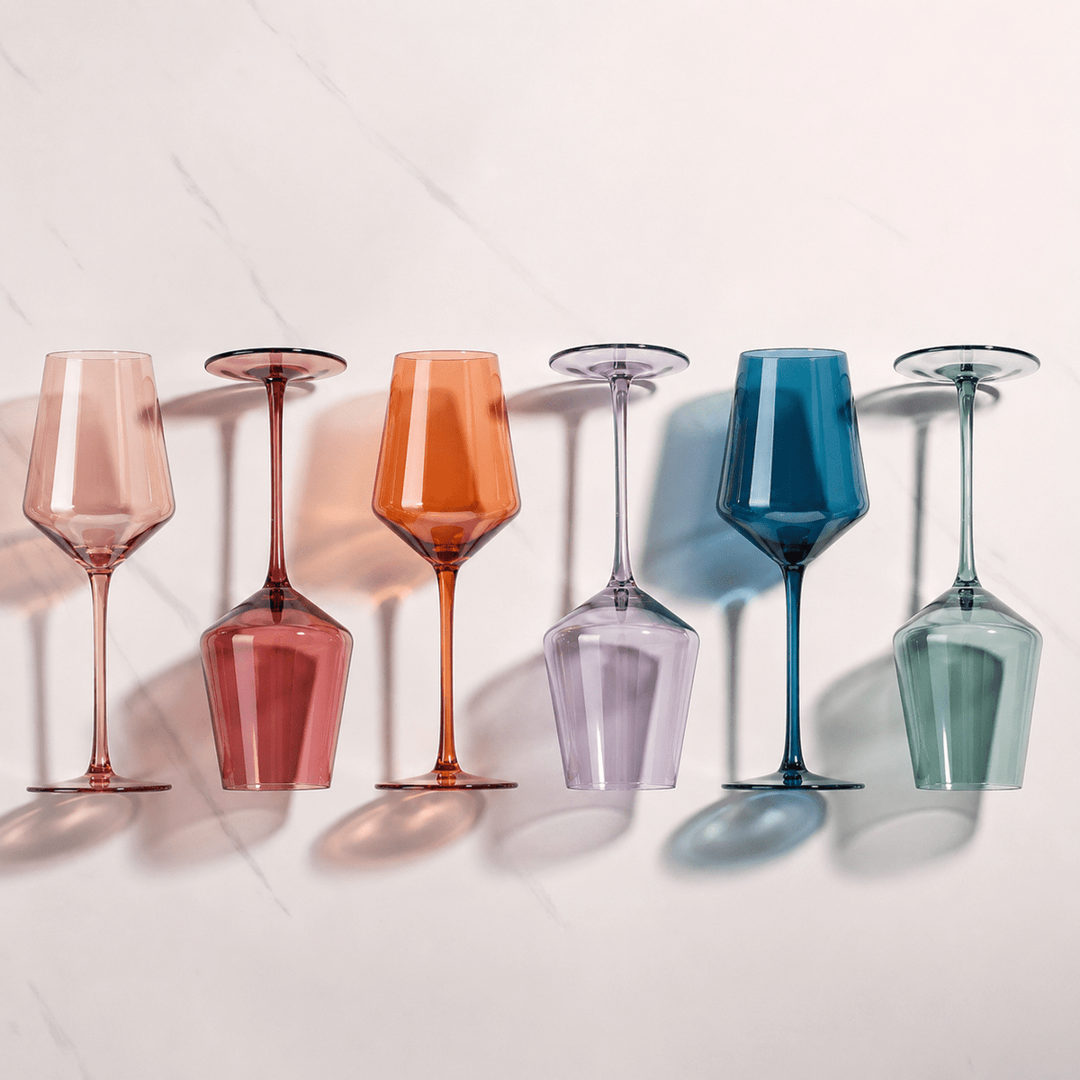 Weingläser Set Bunt für Stilvolle Genussmomente - Wine Glasses - Voldeva