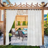Weißer Outdoor Scheirgardine mit Schlaufen