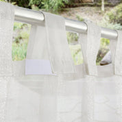 Weißer Outdoor Scheirgardine mit Schlaufen - Außenvorhänge - Weiß - Voldeva