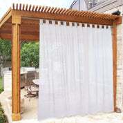 Weißer Outdoor Scheirgardine mit Schlaufen - Außenvorhänge - Weiß - Voldeva