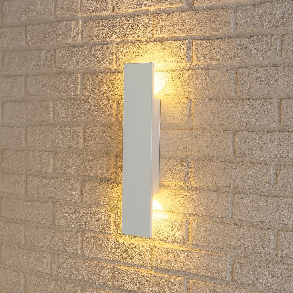 Rechteckige LED - Außenwandleuchte mit Auf - und Abstrahlung - Wandleuchten - 18W - Voldeva