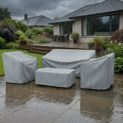 Wetterfeste Schutzhüllen für Gartenmöbel im Set - Möbelabdeckung - Silber - Voldeva