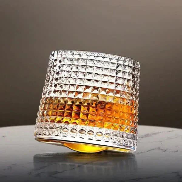 Whiskeygläser Mit Rotierendem Boden Für Aromatisches Genießen - Küche & Essbereich - Königliche Schachmuster - Voldeva