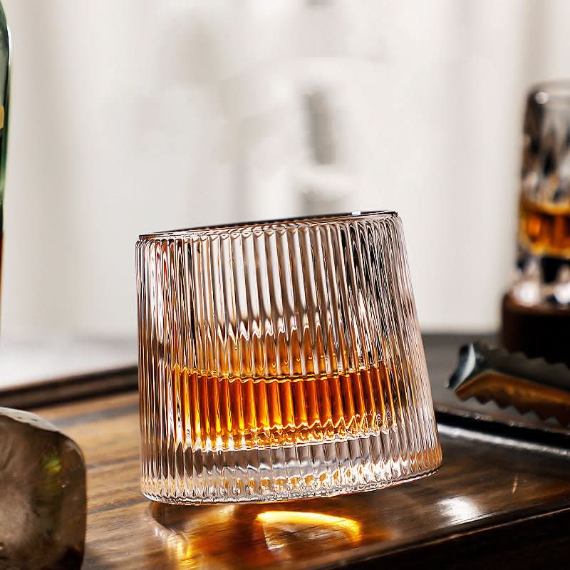 Whiskeygläser Mit Rotierendem Boden Für Aromatisches Genießen - Küche & Essbereich - Edle Streifen - Voldeva