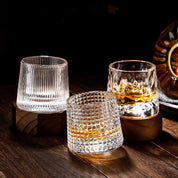 Whiskeygläser Mit Rotierendem Boden Für Aromatisches Genießen - Küche & Essbereich - Edle Streifen - Voldeva