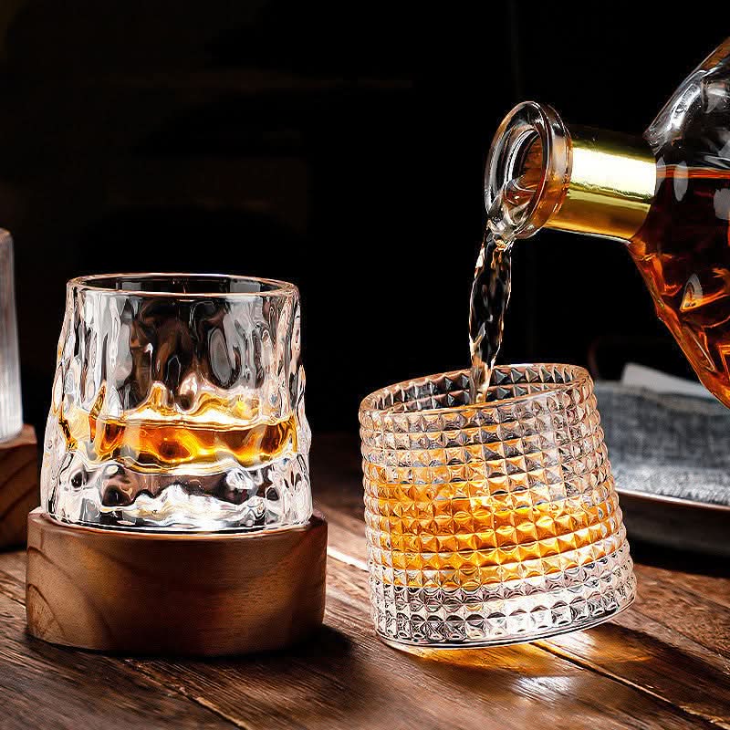 Whiskeygläser Mit Rotierendem Boden Für Aromatisches Genießen - Küche & Essbereich - Edle Streifen - Voldeva