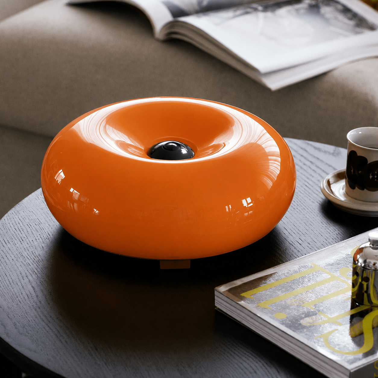 Wiederaufladbar Bauhaus Donut Lampe für Tisch und Wand - Tischlampe - Orange - Voldeva