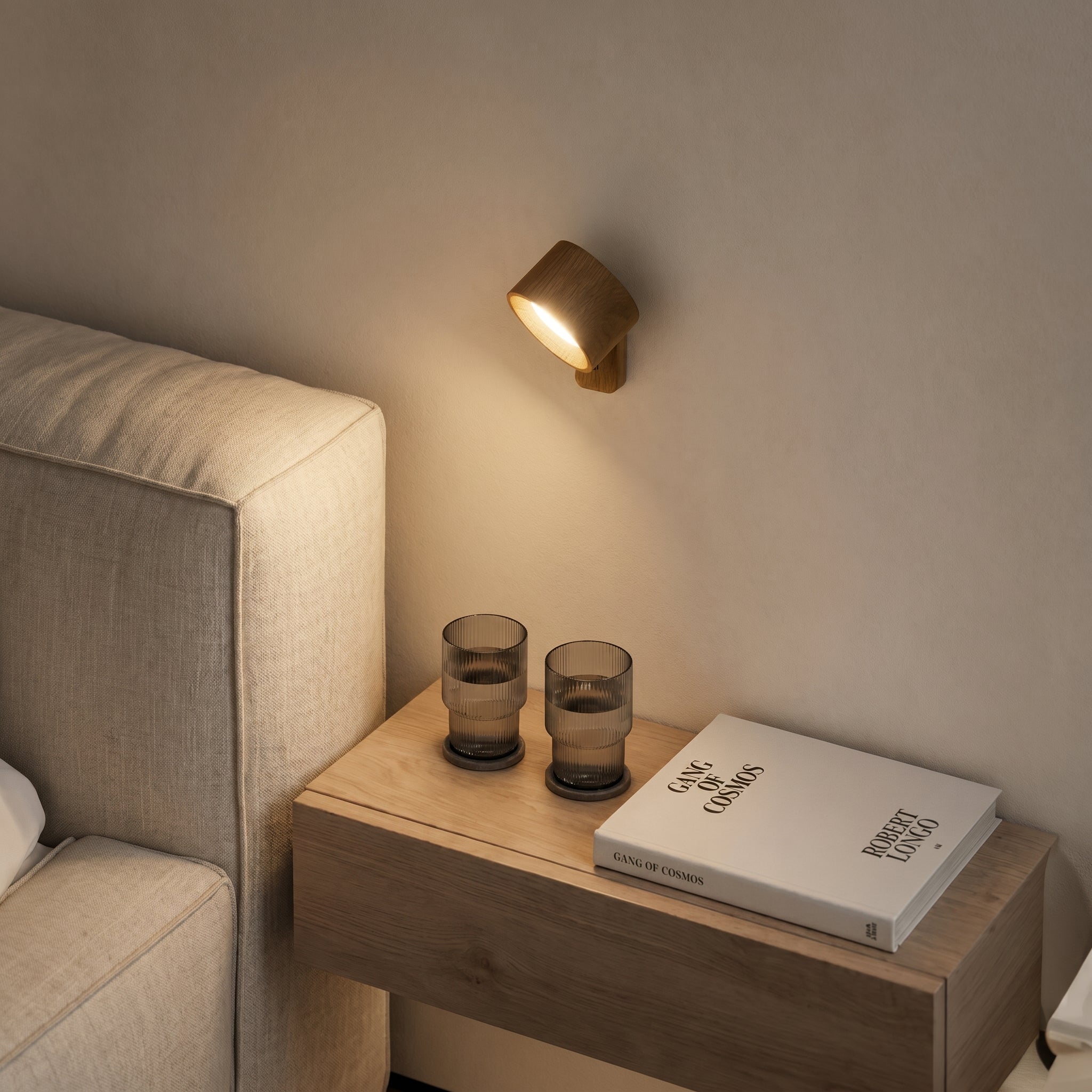 Wiederaufladbare Magnetische LED - Spot Wandlampe - LED - Wandleuchte - Hellbraun - Voldeva