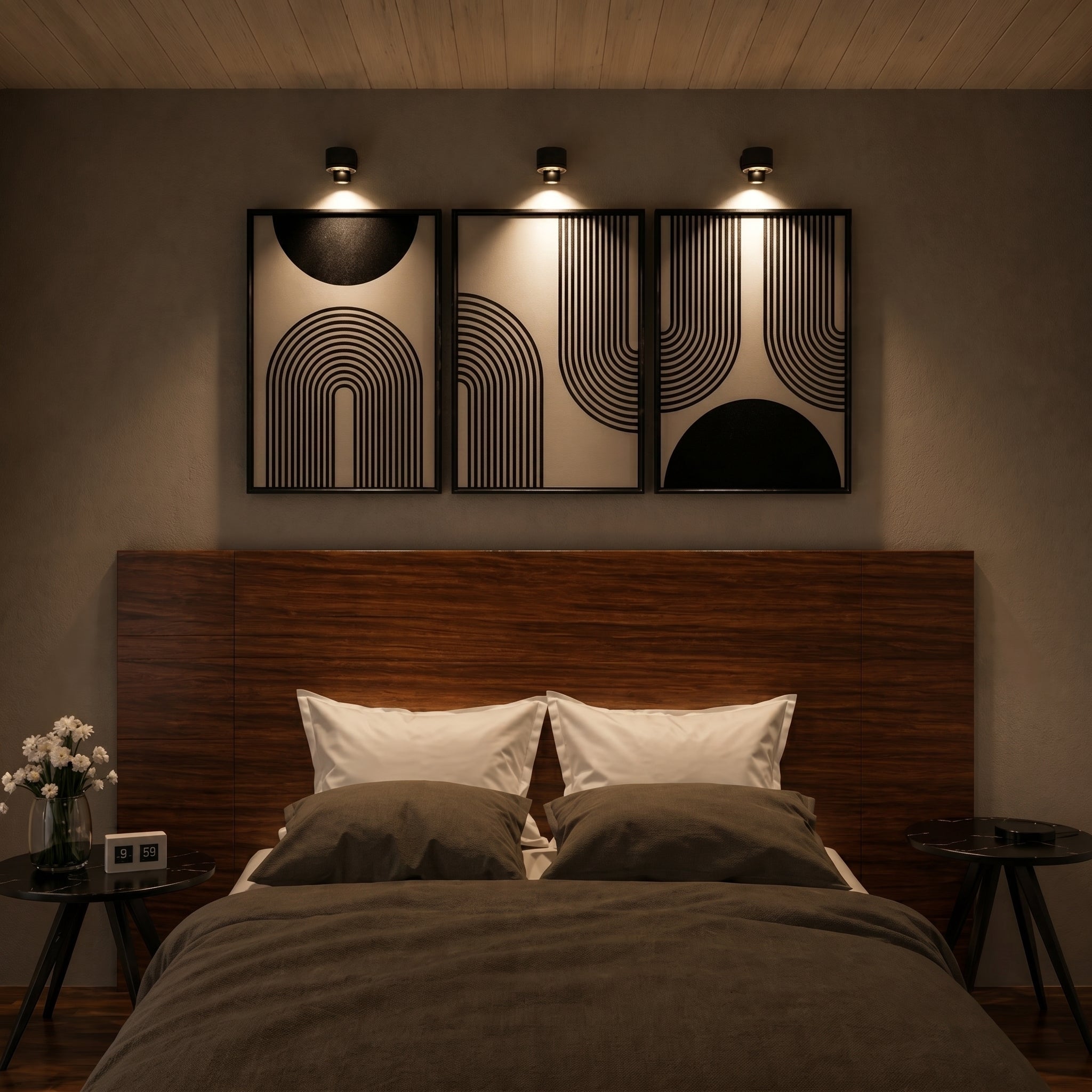 Wiederaufladbare Magnetische LED - Spot Wandlampe - LED - Wandleuchte - Schwarz - Voldeva