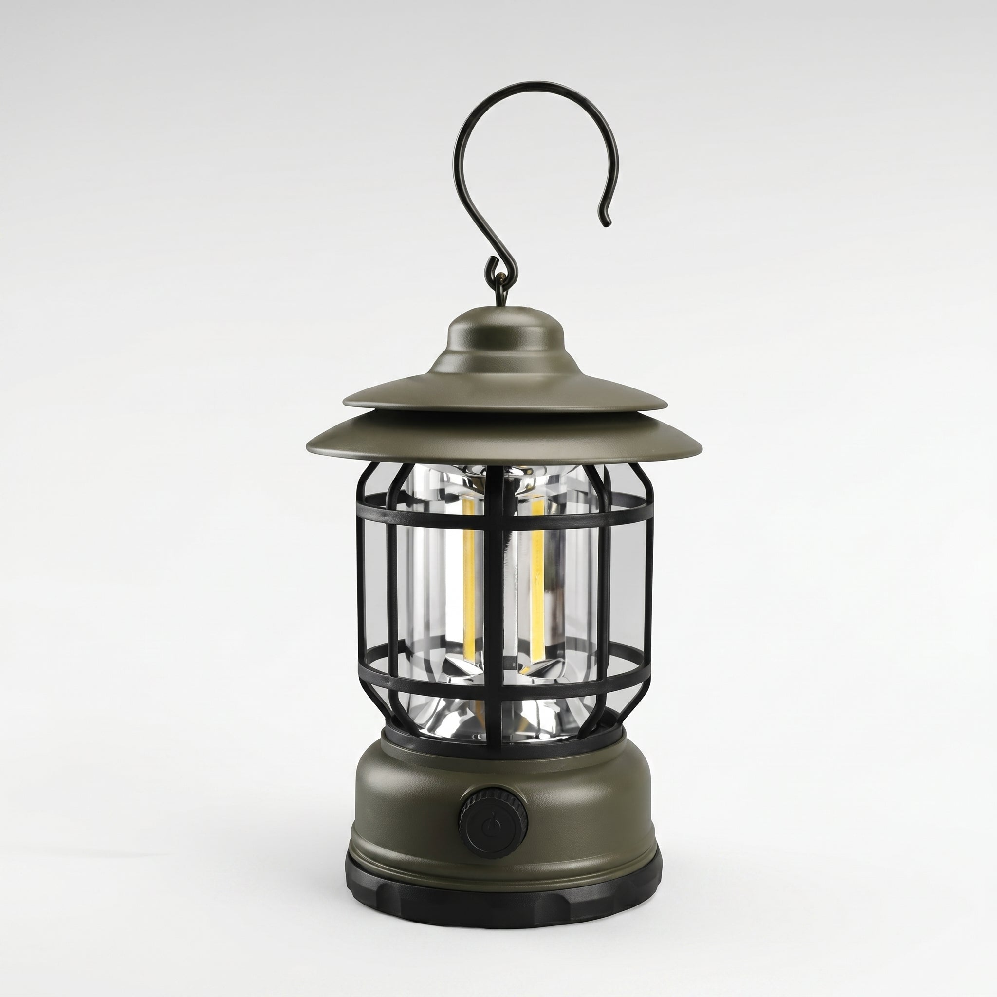 Wiederaufladbares Vintage LED Campinglaterne - Campinglaterne - Olivgrün - Voldeva
