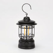 Wiederaufladbares Vintage LED Campinglaterne - Campinglaterne - Schwarz - Voldeva