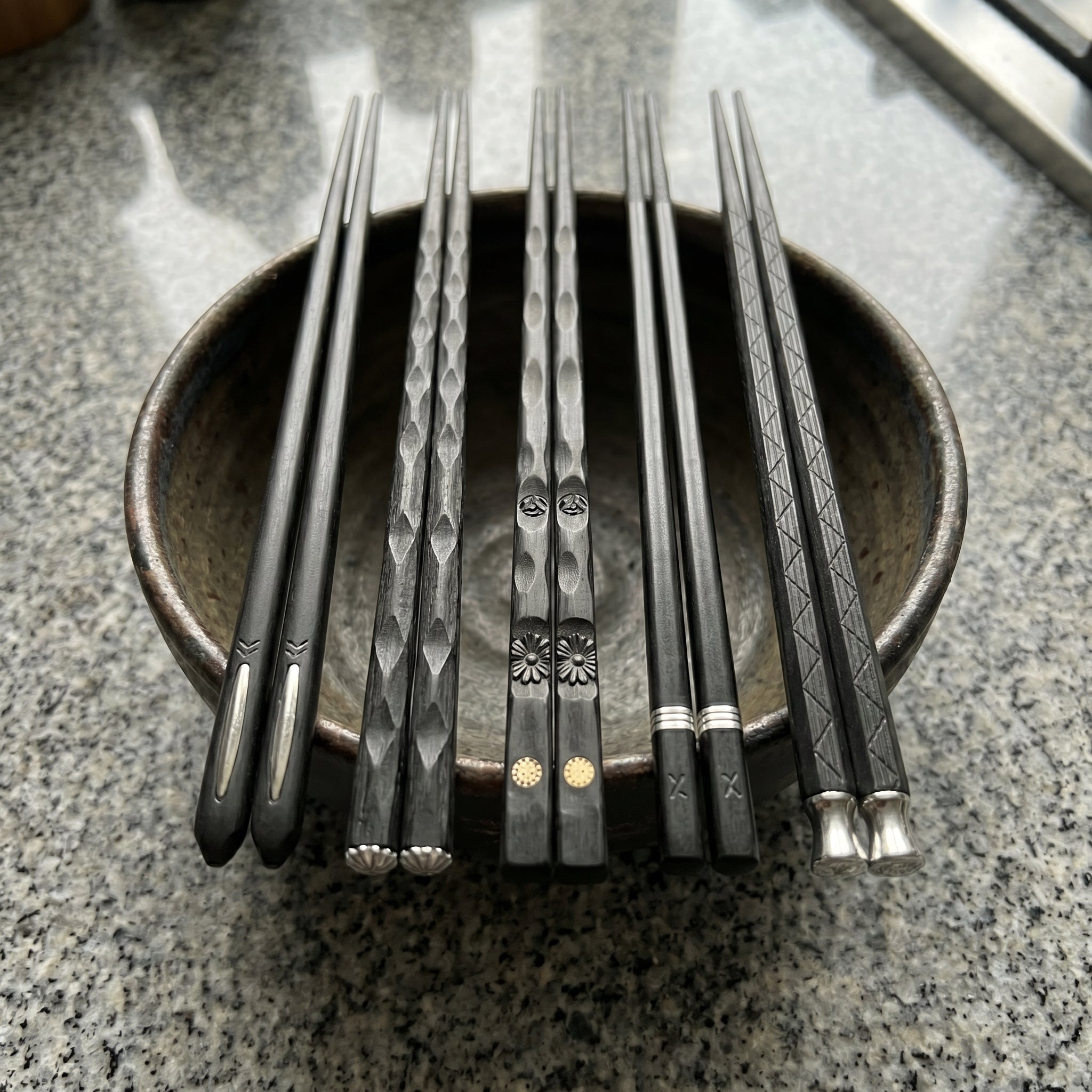 Wiederverwendbare Essstäbchen 5er - Set - Essstäbchen - Schwarz - Voldeva