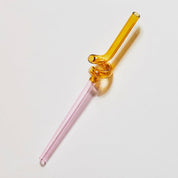 Wiederverwendbarer gedrehter Glasstrohhalm - Trinkgeschirr - Orange - Rosa - Voldeva