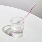 Wiederverwendbarer gedrehter Glasstrohhalm - Trinkgeschirr - Pink - Voldeva