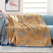 Wohndecke mit Blumenmuster - Blankets - Gelb - Voldeva