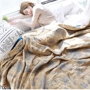Wohndecke mit Blumenmuster - Blankets - Gelb - Voldeva