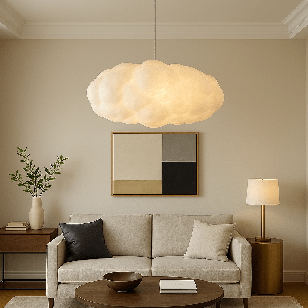Wolkenförmige LED Pendelleuchte für Wohnbereich und Essecke - Pendant Light Fixtures - 40x20 cm - Voldeva