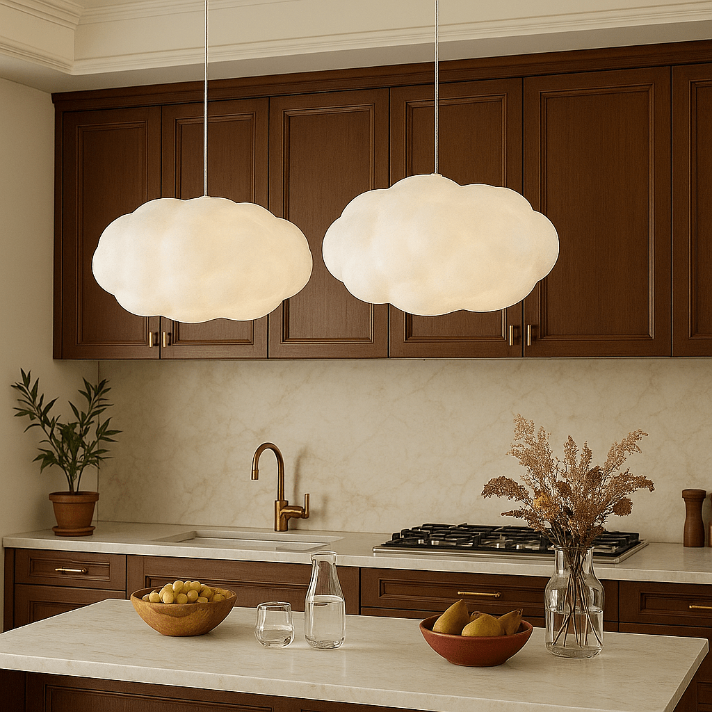 Wolkenförmige LED Pendelleuchte für Wohnbereich und Essecke - Pendant Light Fixtures - 50x25 cm - Voldeva