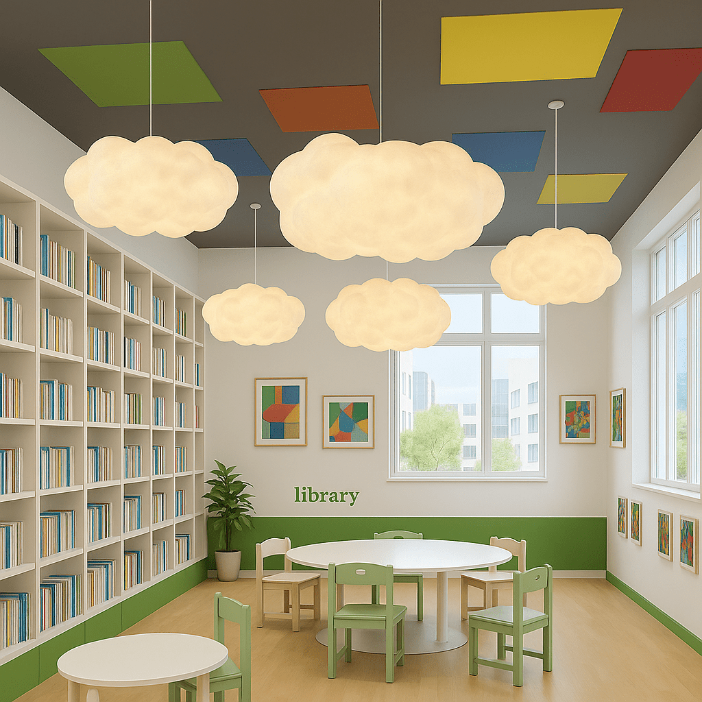 Wolkenförmige LED Pendelleuchte für Wohnbereich und Essecke - Pendant Light Fixtures - 70x30 cm - Voldeva
