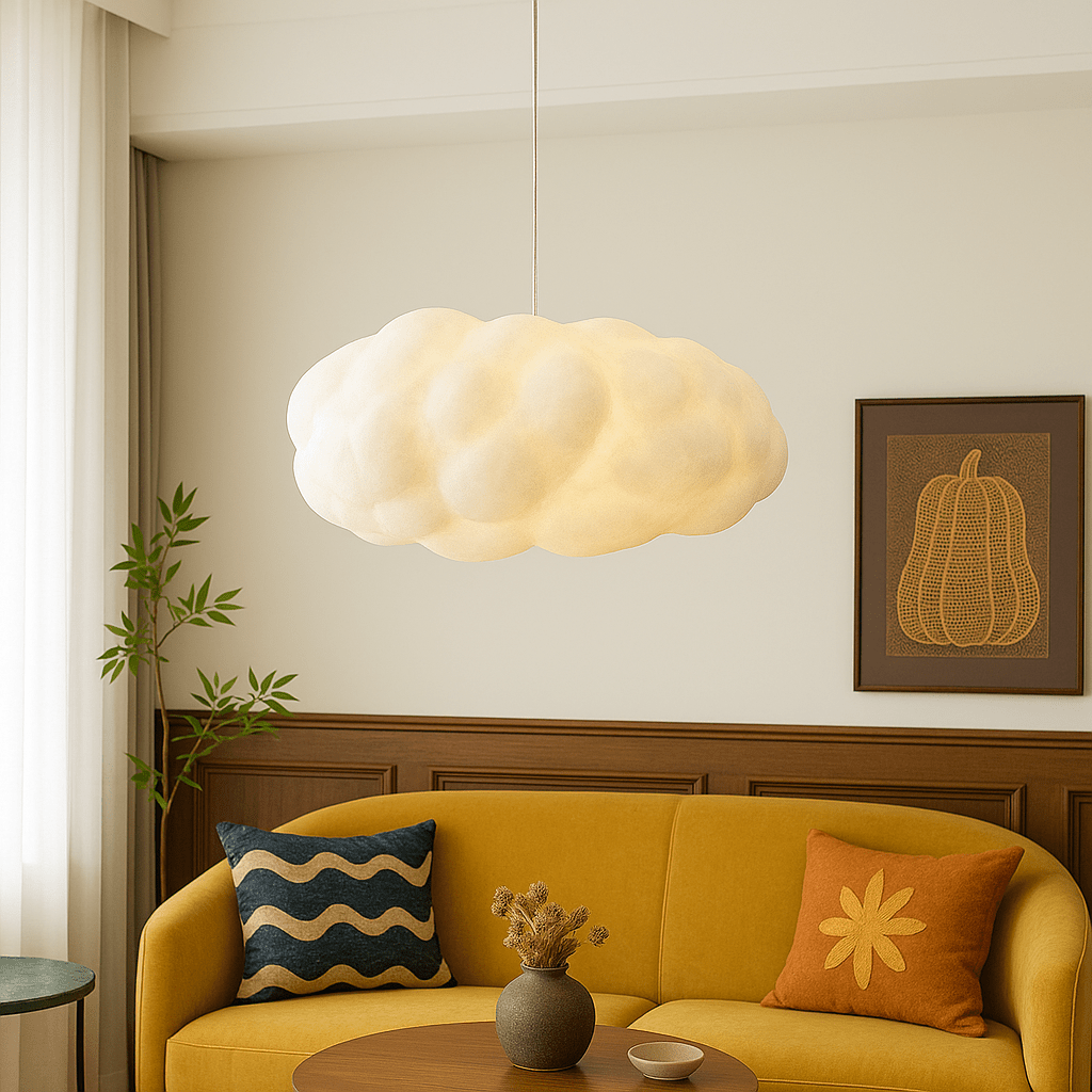 Wolkenförmige LED Pendelleuchte für Wohnbereich und Essecke - Pendant Light Fixtures - 80x35 cm - Voldeva