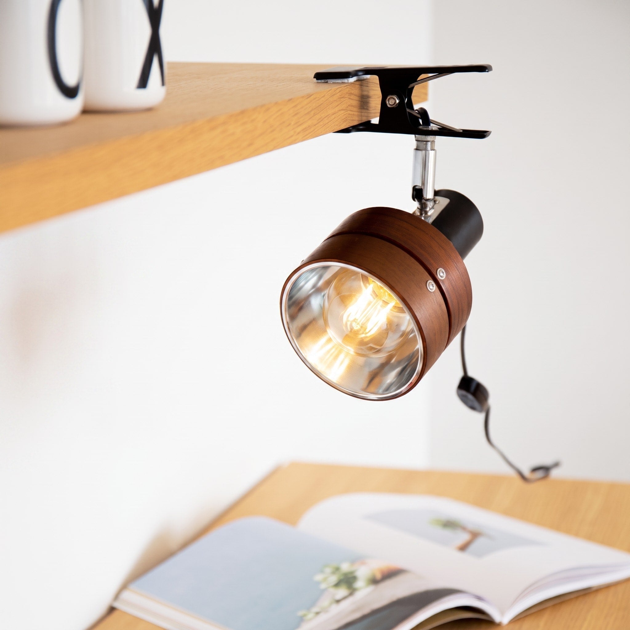 Flexible Rund Kopf Klemm Licht für Schreibtisch Bett und Regal
