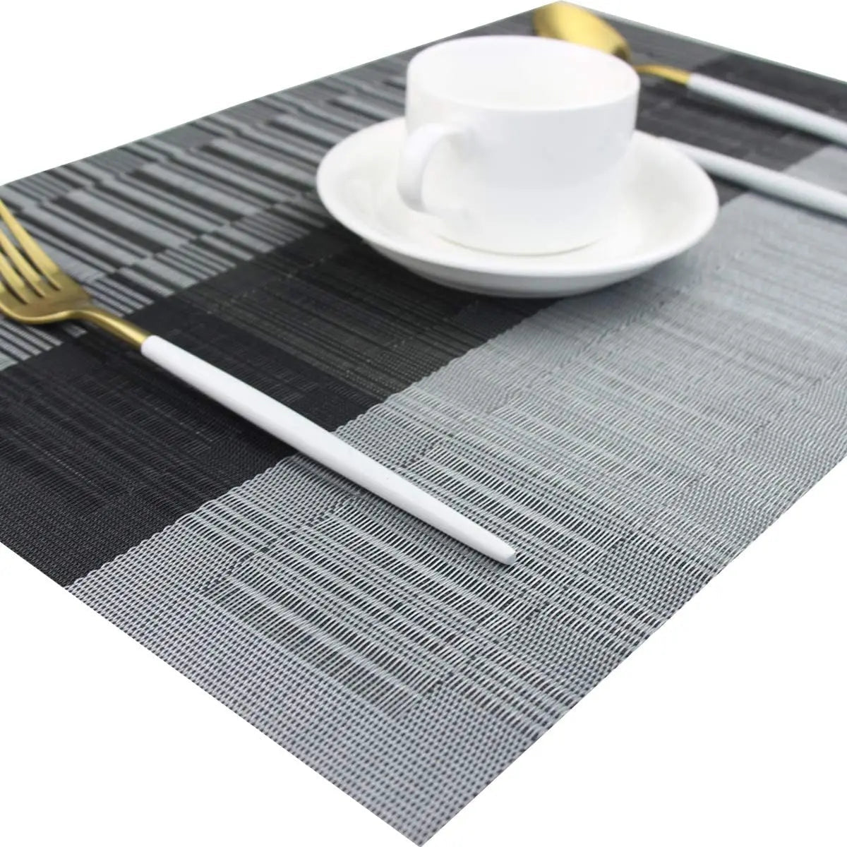 Woven - Tischset im Modernen Streifen - Design - Woven - Tischset - Silber - Voldeva