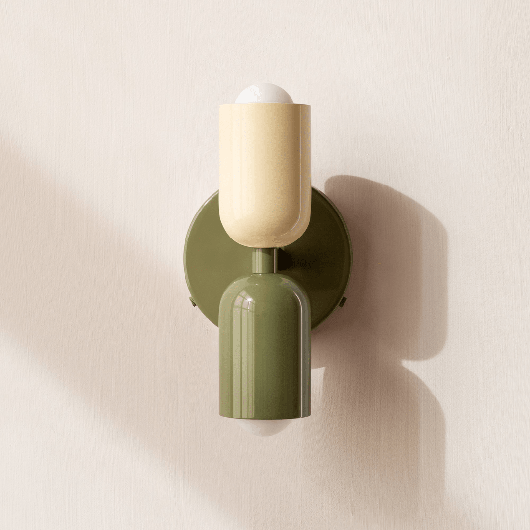 Zweiflammige Wandleuchte in Zylinderform mit modernem Design - Wall Light Fixtures - Beige-Grün-Grün - Voldeva