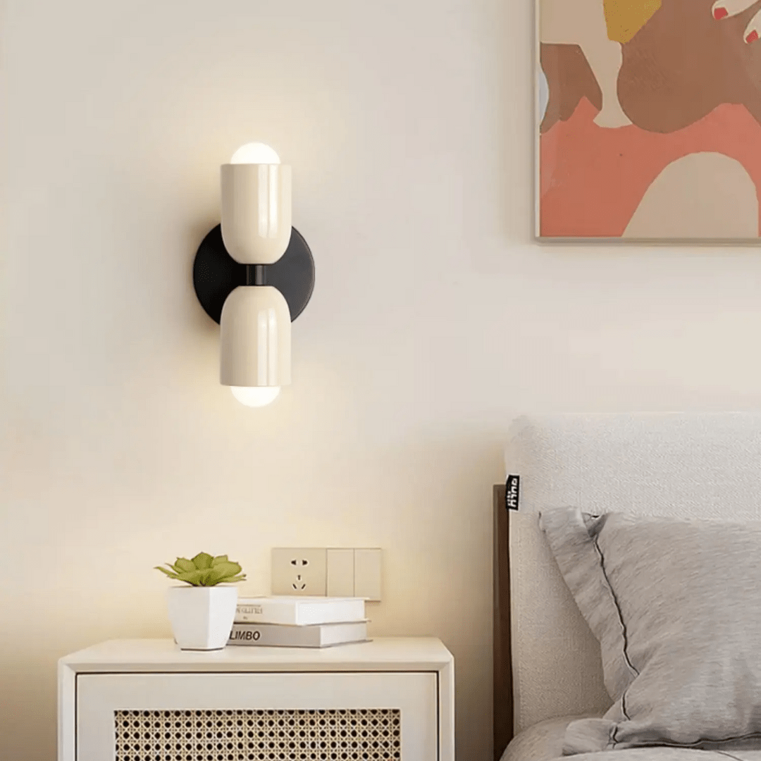 Zweiflammige Wandleuchte in Zylinderform mit modernem Design - Wall Light Fixtures - Beige - Voldeva